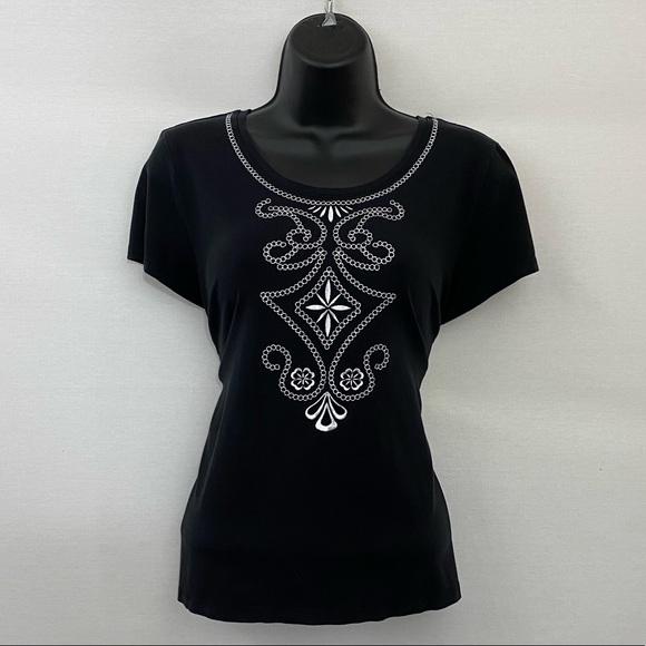 Style & Co. Tops - Style & Co. Black Short Sleeve Tee Size PXL F-6